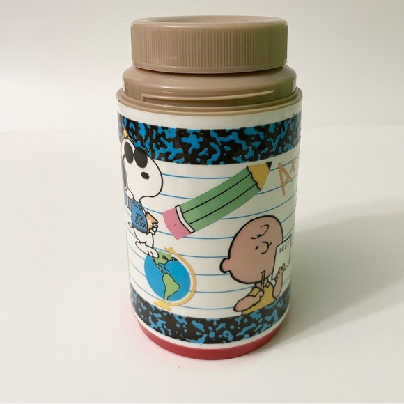 Snoopy Joe Cool Peanuts Aladdin 8 Oz Ounce Thermos Charlie Brown Peanuts - Picture 2 of 16